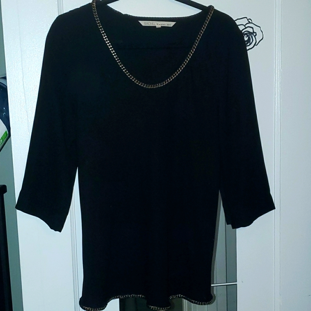 Cuban Chain Detail Neckline Top, Spilt Back